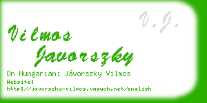 vilmos javorszky business card
